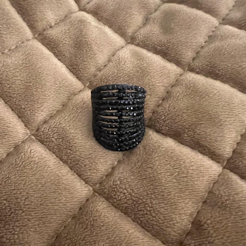 Black Rhinestone Statement Ring